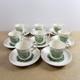 8 Spode Hunt Scenes (green Ring) Demitasse Cups & Saucers Vintage England