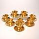 (8) Vtg Pickard Gold Encrusted Rose Daisy 667 Demitasse Cups & Saucers