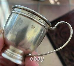 8 Vintage Gorham Sterling Cup Holders/ Saucers with Lenox Demitasse Cup inserts