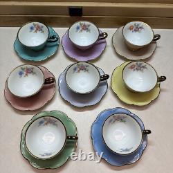 8 Vintage P. T. Bavaria Tirschenreuth Germany Demitasse Cups & Saucers