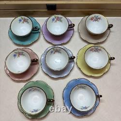 8 Vintage P. T. Bavaria Tirschenreuth Germany Demitasse Cups & Saucers