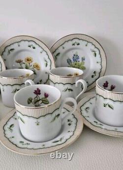 8 sets Georges Briard Victorian Gardens Multi Motif Demitasse Tea Cups & Saucers