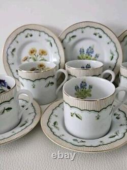 8 sets Georges Briard Victorian Gardens Multi Motif Demitasse Tea Cups & Saucers