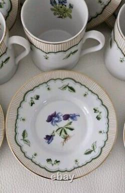 8 sets Georges Briard Victorian Gardens Multi Motif Demitasse Tea Cups & Saucers