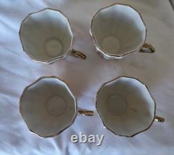 8pc. Antique Demitasse Cup And Saucers Hand-painted Japanese Landscape