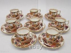 8pc Royal Crown Derby, England Olde Avesbury XLIV Demitasse tea cups & saucers