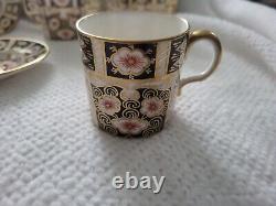 9 English Royal Crown Derby Traditional Imari 2451 Demitasse Cups and Saucers