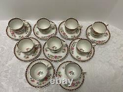 9 INDIAN TREE DEMITASSE CUPS & SAUCERS Johnson Brothers Antique Brown Greek Key