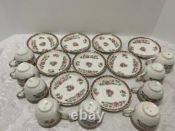 9 INDIAN TREE DEMITASSE CUPS & SAUCERS Johnson Brothers Antique Brown Greek Key