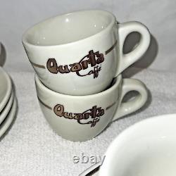 9 QUARTA Caffe Italy Demitasse Espresso Coffee Cappuccino cups/saucers RARE set