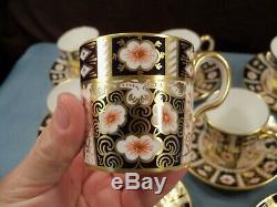 9 Royal Crown Derby Imari 2451 Demitasse Cup & Saucer Sets MINT 1968-69