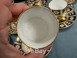 9 Royal Crown Derby Imari 2451 Demitasse Cup & Saucer Sets MINT 1968-69