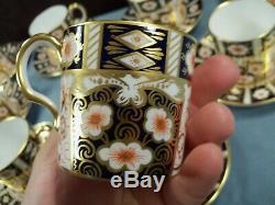 9 Royal Crown Derby Imari 2451 Demitasse Cup & Saucer Sets MINT 1968-69