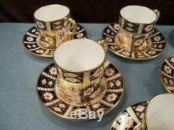 9 Royal Crown Derby Imari 2451 Demitasse Cup & Saucer Sets MINT 1968-69