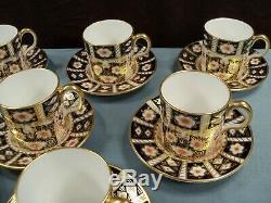 9 Royal Crown Derby Imari 2451 Demitasse Cup & Saucer Sets MINT 1968-69