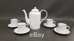 9 pc Tiffany & Co China Teapot/Coffeepot Demitasse Cup Saucer Set
