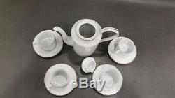 9 pc Tiffany & Co China Teapot/Coffeepot Demitasse Cup Saucer Set