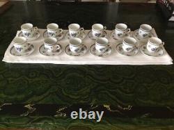 A Dozen Vintage Richard Ginori Italian Fruits Demitasse Cups and Saucers Mint