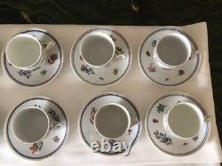 A Dozen Vintage Richard Ginori Italian Fruits Demitasse Cups and Saucers Mint