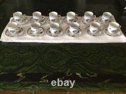 A Dozen Vintage Richard Ginori Italian Fruits Demitasse Cups and Saucers Mint