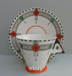 A Shelley Art Deco Diamonds 11772 RARE Vogue coffee / demitasse cup & saucer