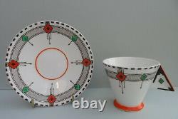 A Shelley Art Deco Diamonds 11772 RARE Vogue coffee / demitasse cup & saucer