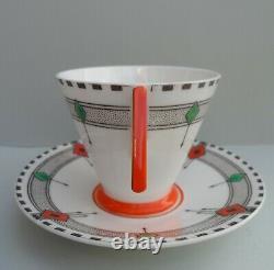 A Shelley Art Deco Diamonds 11772 RARE Vogue coffee / demitasse cup & saucer