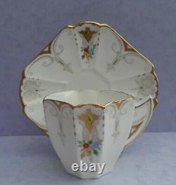 A Shelley Diamonds 11642 Queen Anne shape demitasse cup & saucer C. 1928