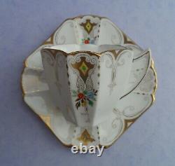 A Shelley Diamonds 11642 Queen Anne shape demitasse cup & saucer C. 1928