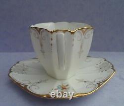 A Shelley Diamonds 11642 Queen Anne shape demitasse cup & saucer C. 1928