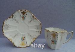 A Shelley Diamonds 11642 Queen Anne shape demitasse cup & saucer C. 1928