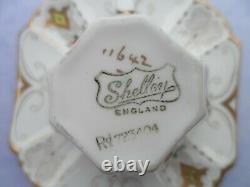 A Shelley Diamonds 11642 Queen Anne shape demitasse cup & saucer C. 1928