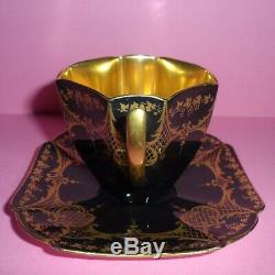 A stunning Shelley Art Deco Queen Anne demitasse/coffee cup & saucer. C1928