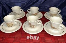 ACF 1997 Italian CityScapes Porcelain Demitasse Espresso 6 Cups & Saucers