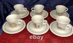 ACF 1997 Italian CityScapes Porcelain Demitasse Espresso 6 Cups & Saucers