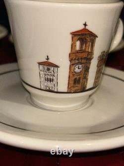 ACF 1997 Italian CityScapes Porcelain Demitasse Espresso 6 Cups & Saucers