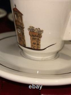 ACF 1997 Italian CityScapes Porcelain Demitasse Espresso 6 Cups & Saucers