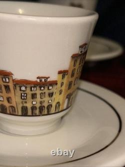 ACF 1997 Italian CityScapes Porcelain Demitasse Espresso 6 Cups & Saucers