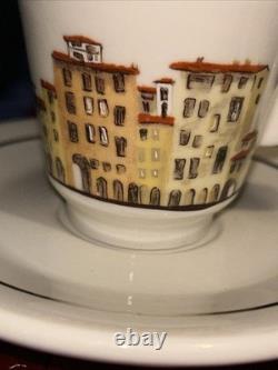 ACF 1997 Italian CityScapes Porcelain Demitasse Espresso 6 Cups & Saucers