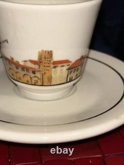 ACF 1997 Italian CityScapes Porcelain Demitasse Espresso 6 Cups & Saucers