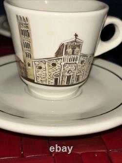 ACF 1997 Italian CityScapes Porcelain Demitasse Espresso 6 Cups & Saucers