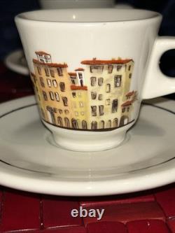 ACF 1997 Italian CityScapes Porcelain Demitasse Espresso 6 Cups & Saucers