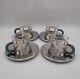 Alessi Set Of Four Demitasse Espresso Cup & Saucer Italy Michael Graves