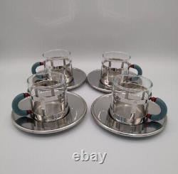 ALESSI Set of Four Demitasse Espresso Cup & Saucer Italy Michael Graves
