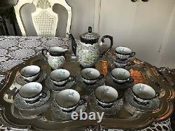 ANTIQUE-10 Floral MITTERTEICH Demitasse Cups Saucers, CREAMER and COFFEE POT