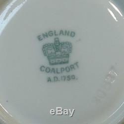 ANTIQUE COALPORT ENGLAND DEMITASSE CUP & SAUCER, PINK with GILDING, c. 1900