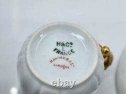 ANTIQUE HAVILAND & Co / H & Co GILDED LIMOGES DEMITASSE CABINET CUP and SAUCER