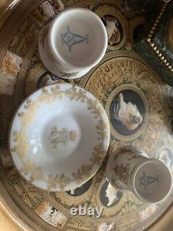 ANTIQUE SEVRES or Style GOLD EMBOSSED DEMI TASSE CUPS. ONE SAUCER AS IS