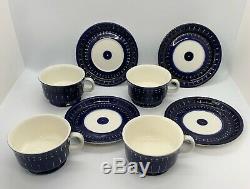 ARABIA Finland VALENCIA Teapot Set ULLA PROCOPÉ With 4 Demitasse Cups & Saucers