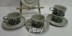 ARABIA of Finland FLORA Four (4) Demitasse Cup & Saucer Sets VGC